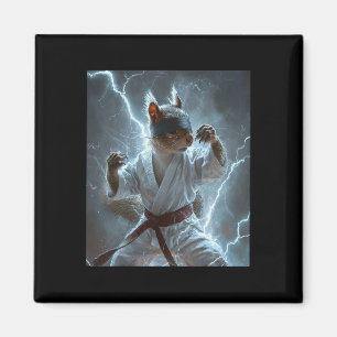 Aimant Écureuil d'art martial portant Karate Gi Lightning