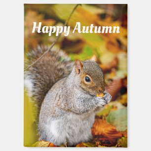 Aimant Écureuil d'Automne Joyeux