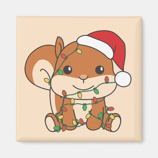 Aimant Écureuil de Noël Animaux d'hiver Écureuil de vacan (Devant)