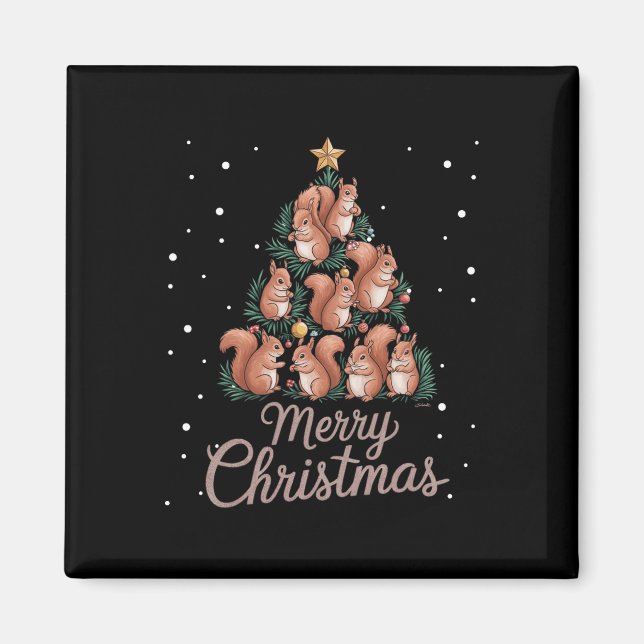 Aimant Écureuil de Noël Arbre d'écureuil Arbre de Noël 1 (Devant)