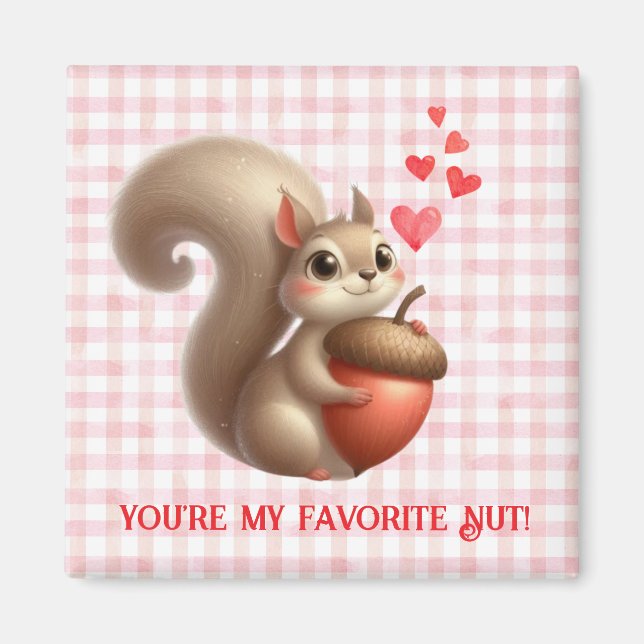 Aimant Écureuil drôle mignon de la Saint-Valentin (Devant)