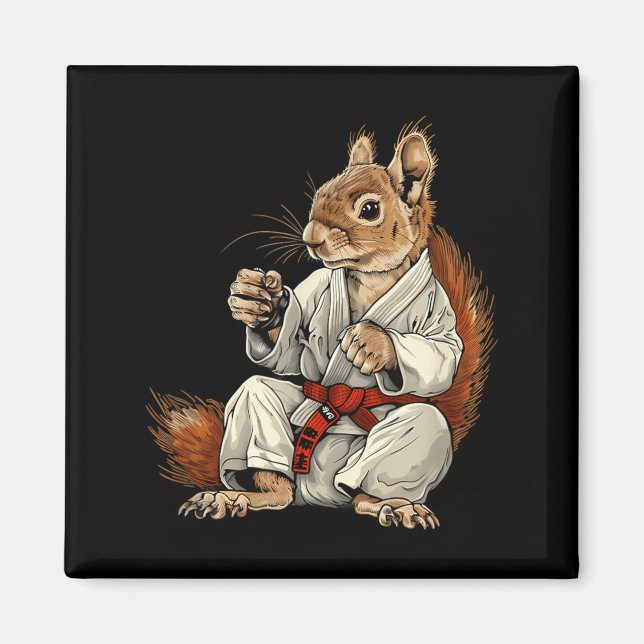 Aimant Écureuil MMA Jiu-Jitsu Judo Kickboxing Kung Fu (Devant)