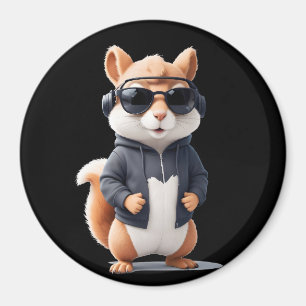 Aimant Écureuil portant Sweat - shirt à capuche drôle Coo