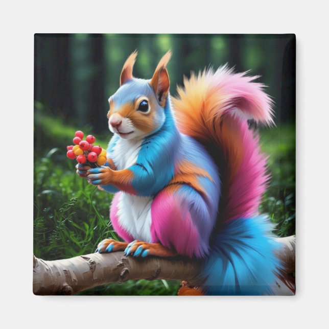 Aimant Écureuil Sur La Branche-19274 (Devant)