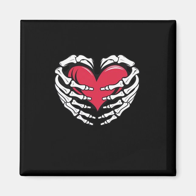 Aimant Ed Heart Dans Les Mains Squelettiques Classique (Devant)