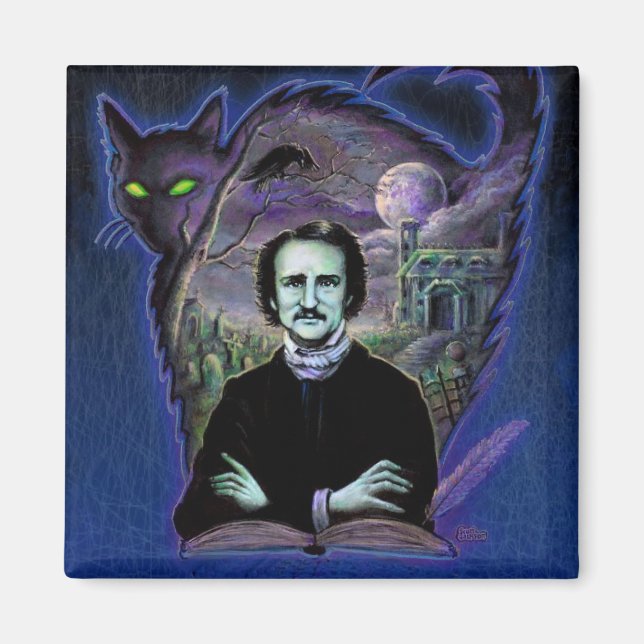 Aimant Edgar Allan Poe gothique (Devant)