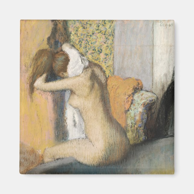 Aimant Edgar Degas | Après le bain, femme Sécher le cou (Devant)