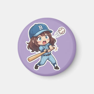 Aimant Édition Chibi Baseball - Jeu de Bunt de Batteur
