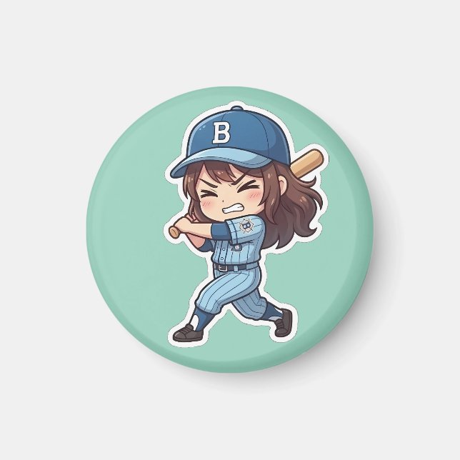 Aimant Édition Chibi Baseball - Le Frappeur Puissant (Devant)