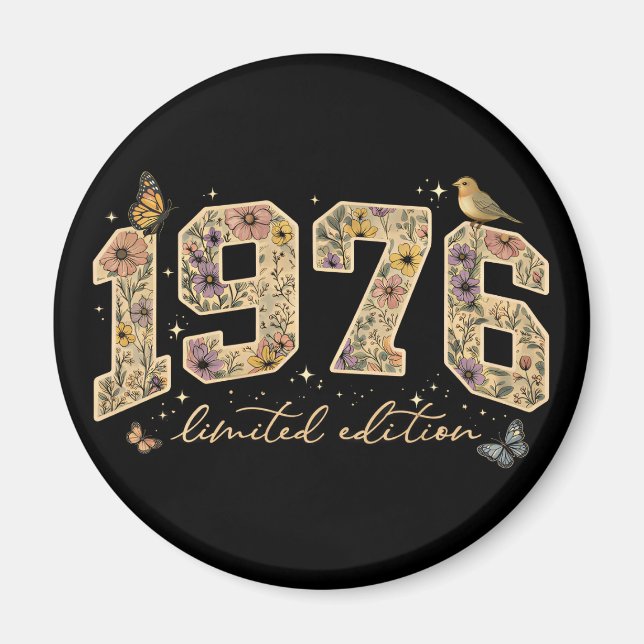 Aimant Édition limitée 50e anniversaire floral 1976 (Devant)