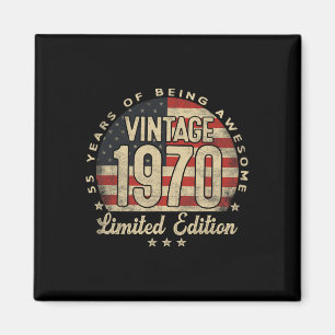 Aimant Édition limitée vintage 1970 Cadeaux Usa 55 ans