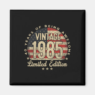 Aimant Édition limitée vintage 1985 Cadeaux Usa 40 ans