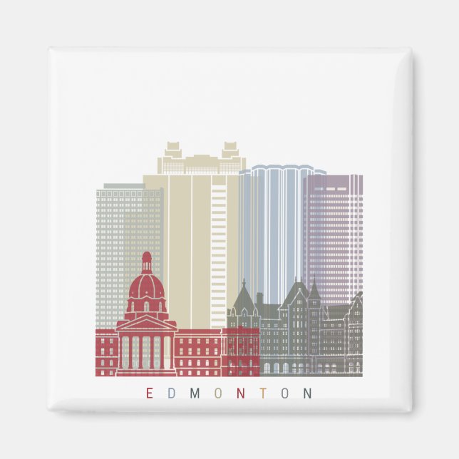 Aimant Edmonton skyline poster (Devant)