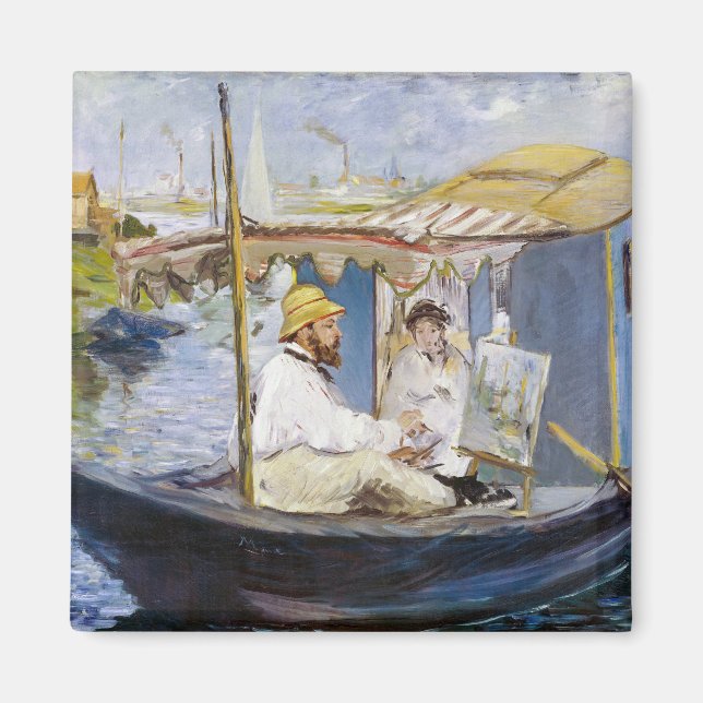 Aimant Edouard Manet - Monet dans son bateau atelier (Devant)