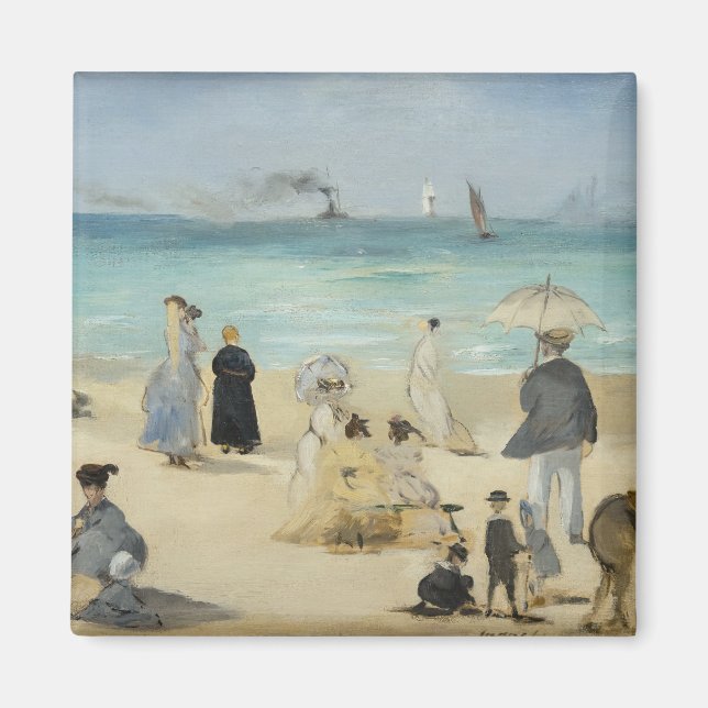 Aimant Edouard Manet - Sur la plage, Boulogne-sur-Mer (Devant)