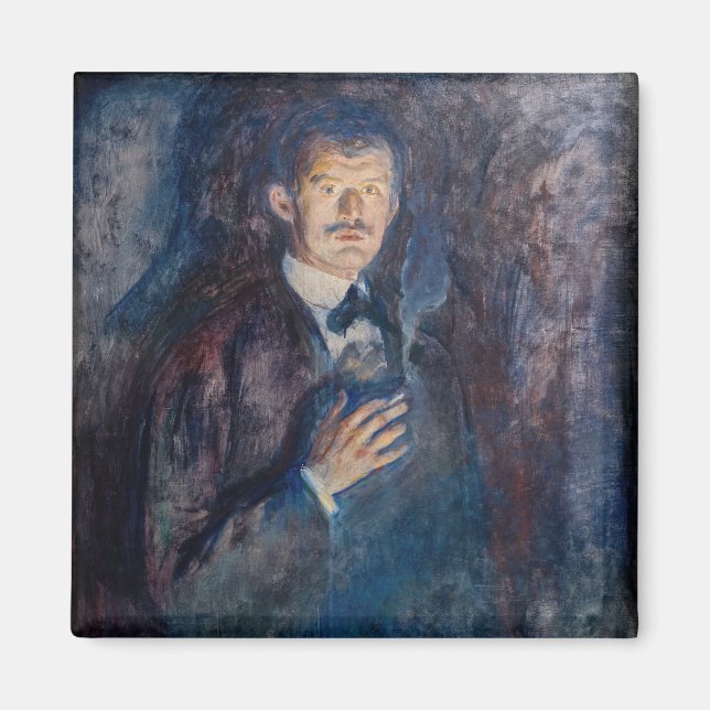 Aimant Edvard Munch - Autoportrait avec cigarette (Devant)