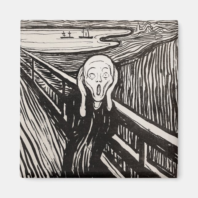Aimant Edvard Munch La Lithographie De Cri Imprimer Célèb (Devant)
