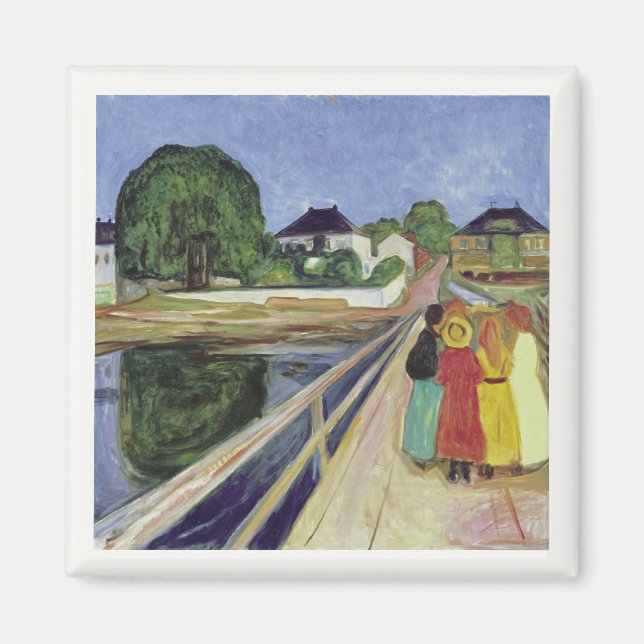 Aimant Edvard Munch Peinture Girls on the Bridge (c 1902) (Devant)