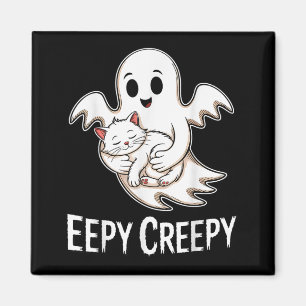 Aimant Eepy creepy – joli chat endormi et fantôme Hallowe