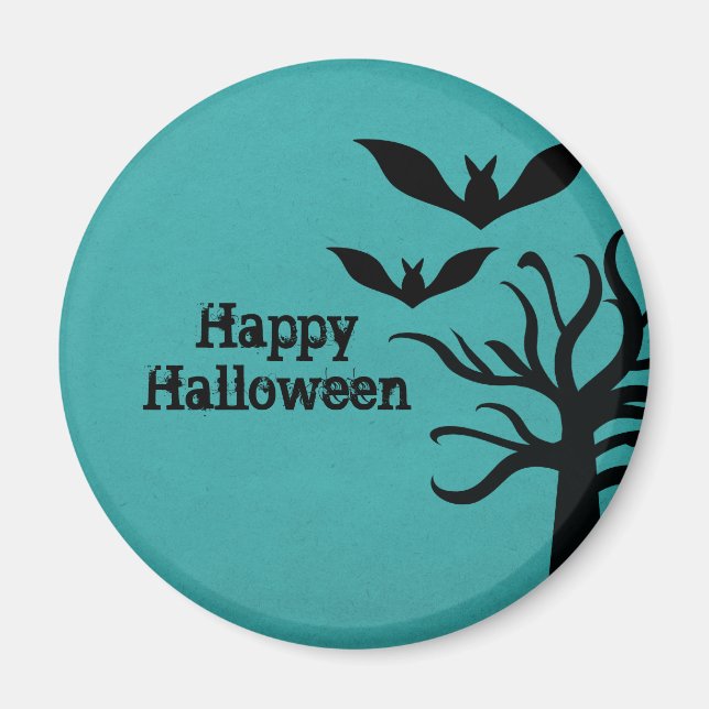 Aimant Eerie Bats Halloween Magnet, Aqua (Devant)