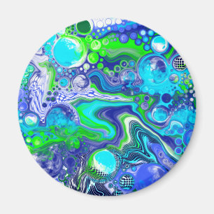 Aimant Effet de peinture à l'aide d'un fluide bleu et ver