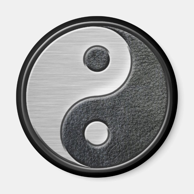 Aimant Effet en cuir et acier Yin Yang Graphic (Devant)