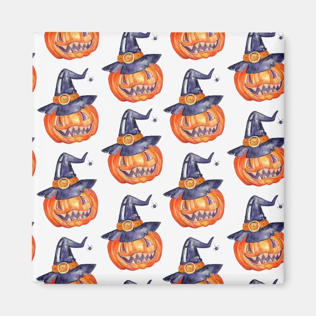 Aimant Éffrayant sourire citrouille Halloween (Devant)