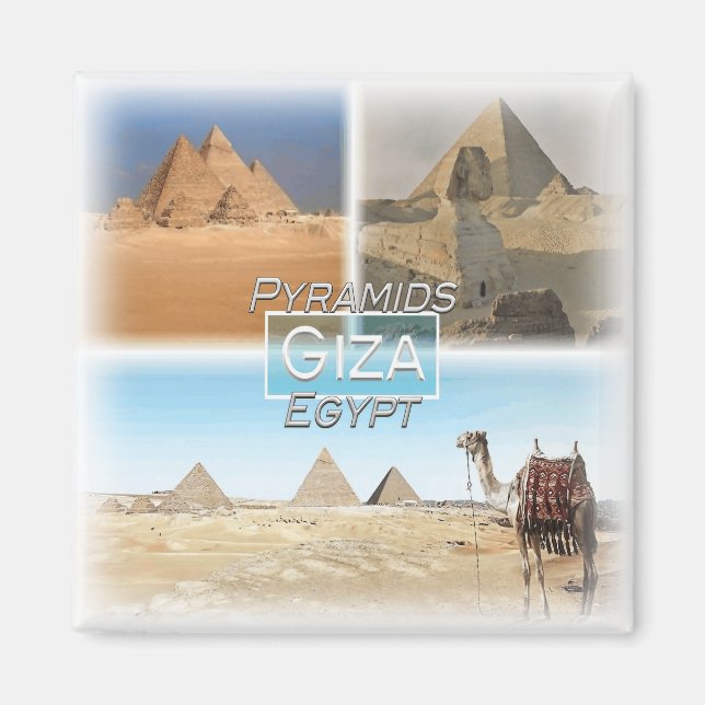 Aimant EG0063 Afrique, Égypte, Caire, pyramide de Gizeh,  (Devant)