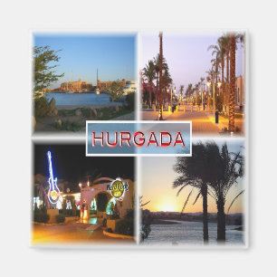 Aimant EG Egypte - Hurghada par nuit - Mer Rouge - El Gun