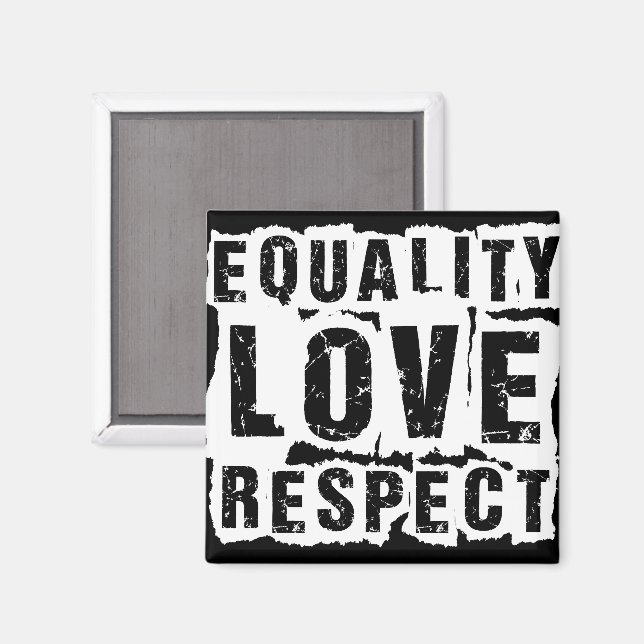 Aimant Égalité Amour et respect Mois de la fierté (Recto/Verso)