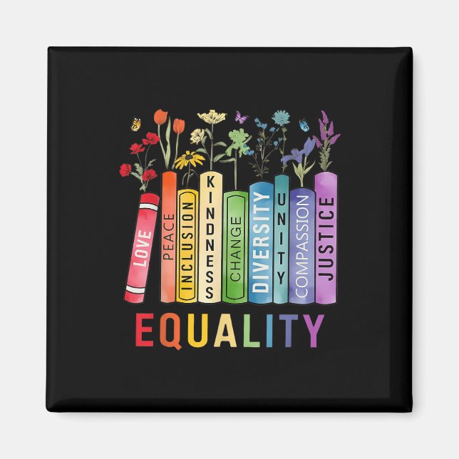 Aimant Egalité Bibliothèque Diversité Inclusion Kindness  (Devant)