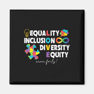 Aimant Égalité Inclusion Diversité Équité Amour Autisme A