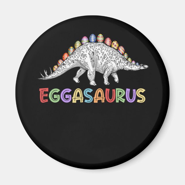 Aimant Eggasaurus Stegosaurus Egg Dinosaur Joyeux Pâques (Devant)