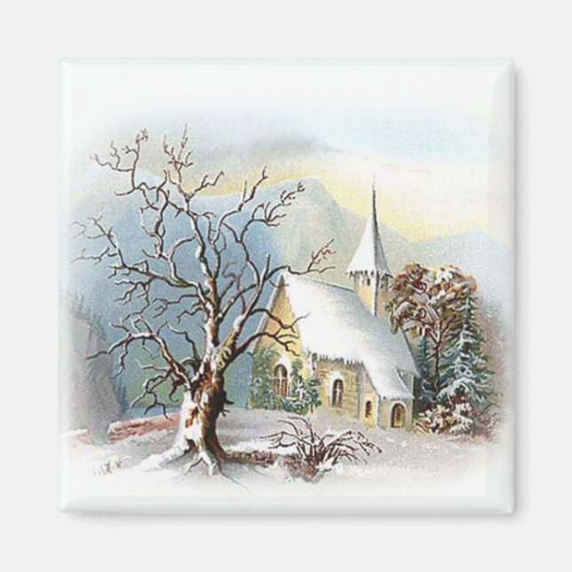 Aimant Église d'hiver (Devant)