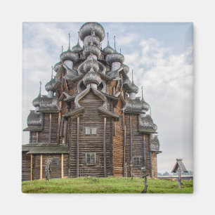 Aimant Église en bois ornée, Russie