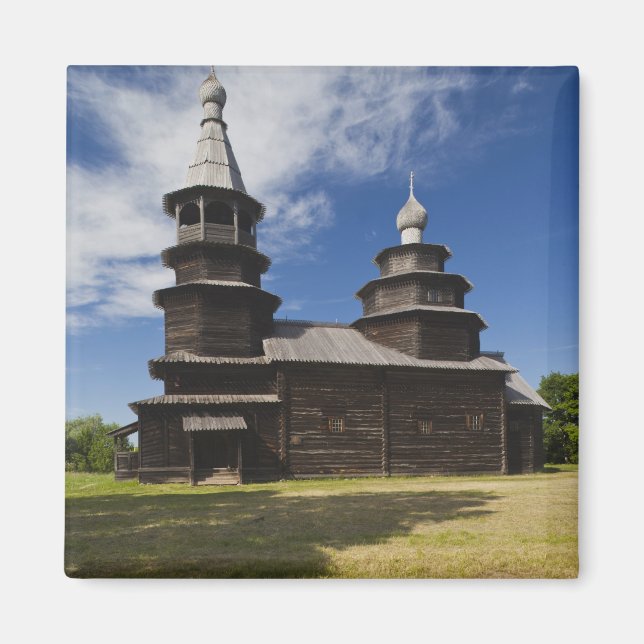 Aimant église orthodoxe russe traditionnelle en bois (Devant)