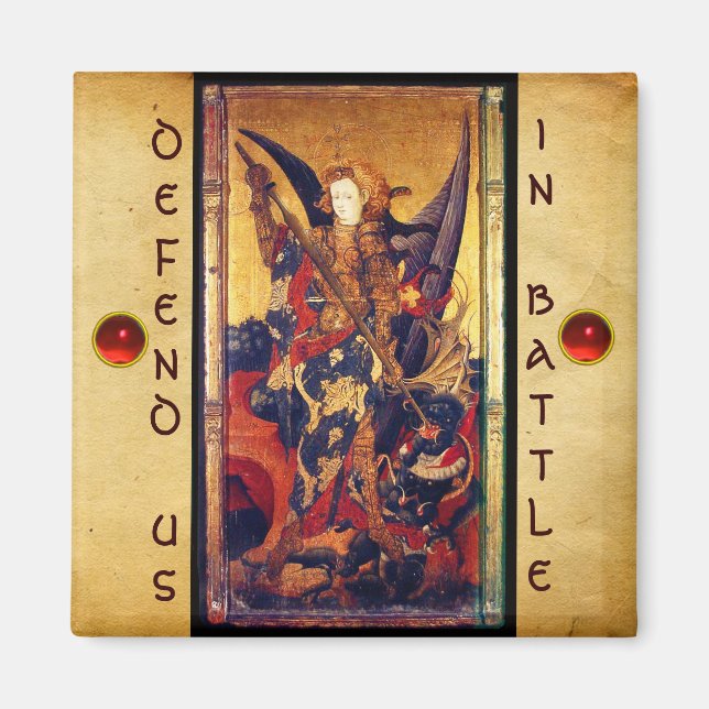 Aimant Église Saint-Michel-Vanquishing Devil as Medieval  (Devant)