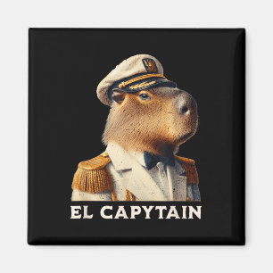 Aimant El Capytain Capybara Drôle Capitaine De Bateau