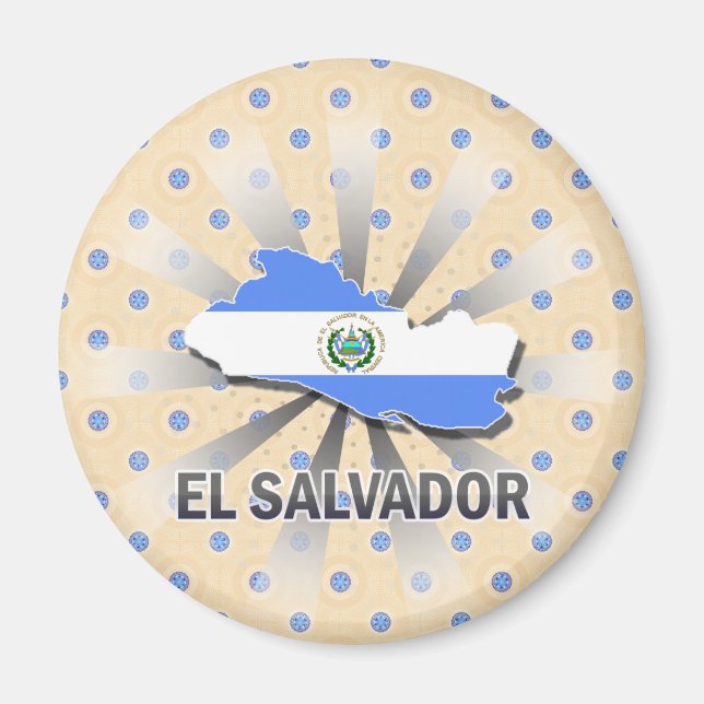 Aimant El Salvador Carte du drapeau 2.0 (Devant)