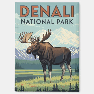 Aimant Élan dans le parc national Denali en Alaska Vintag