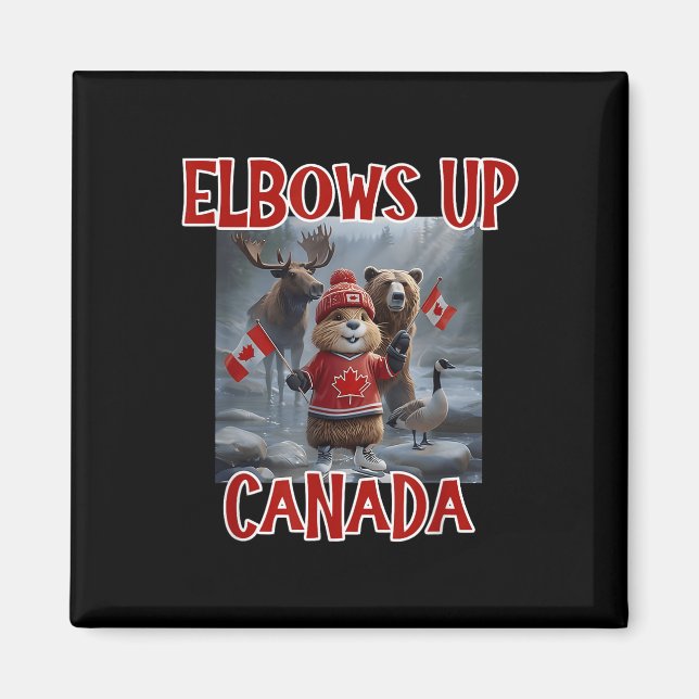 Aimant Elbows Up Canada Est 1867 Fier Ca Fort Canadien (Devant)