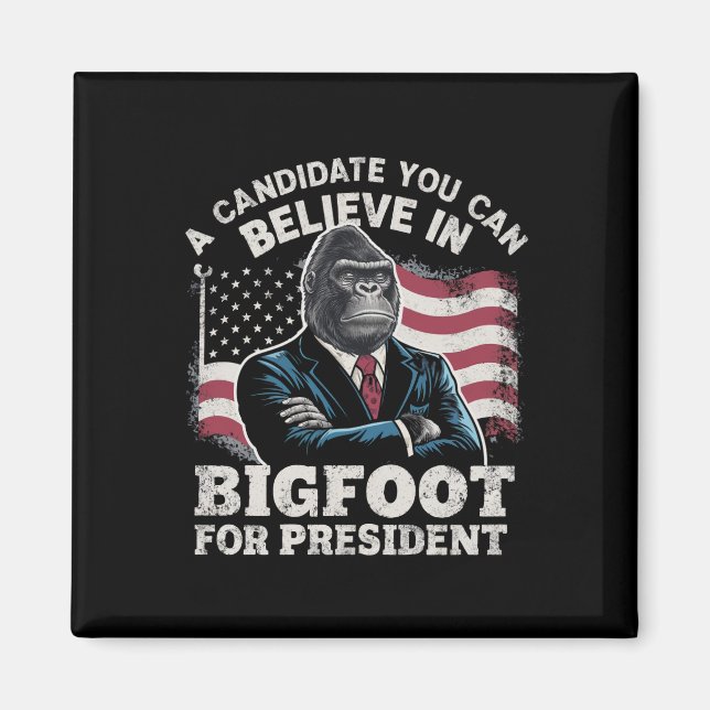 Aimant Élection 2024 Vote Drôle Sasquatch USA (Devant)
