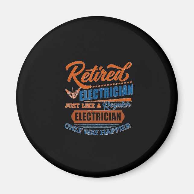 Aimant Électricien à la retraite - Cadeau d'électricien (Devant)