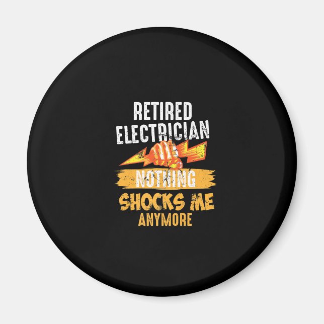 Aimant Electricien retraité Shock Linemen Fars Day Funky (Devant)