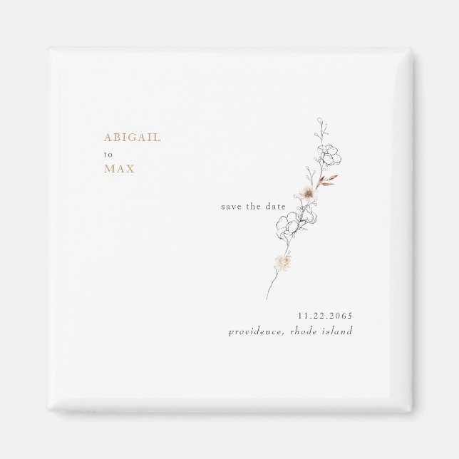 Aimant Élégance dans la simplicité Caramel Save The Date  (Devant)