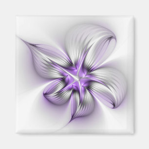 Aimant Élégance florale Art Abstrait Violet Fractal moder