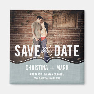 Aimant Élégance Raffinée Enregistrer L'Aimant Date - Bleu