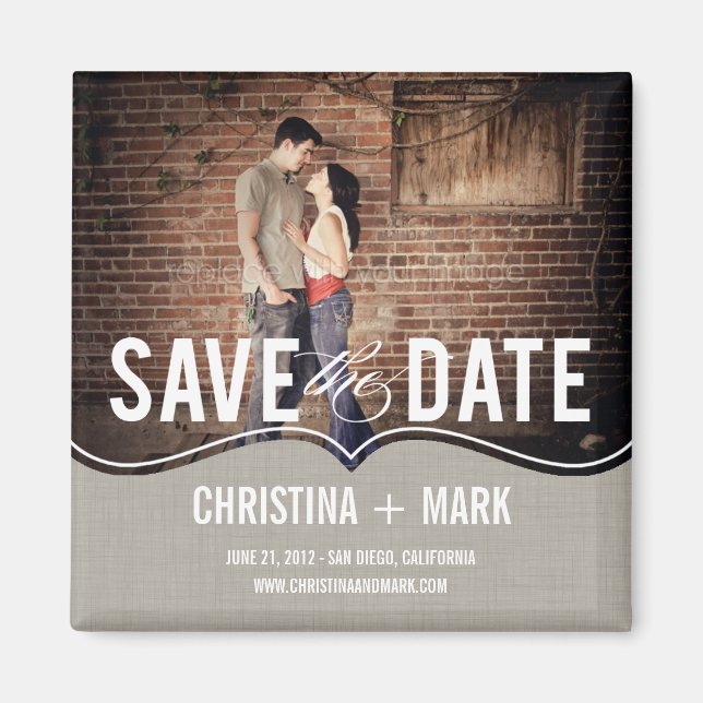 Aimant Élégance Raffinée Sauvez L'Aimant Date - Khaki (Devant)