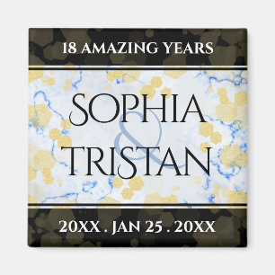 Aimant Élégant 18ème anniversaire de Mariage de porcelain