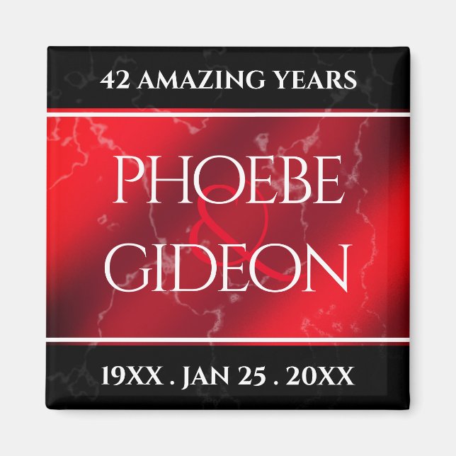 Aimant Élégant 42e anniversaire du Mariage Jasper (Devant)